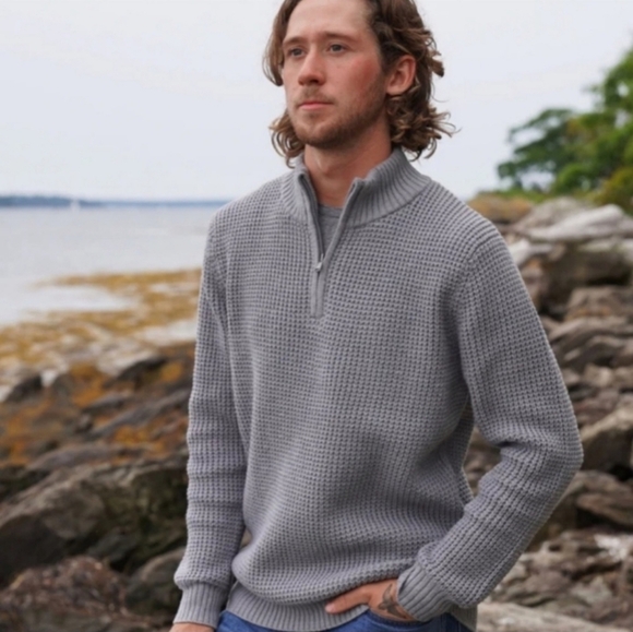 Long Wharf Other - Long Wharf Wellfleet SeaWell Wool Blend Knit Quarter Zip Sweater
